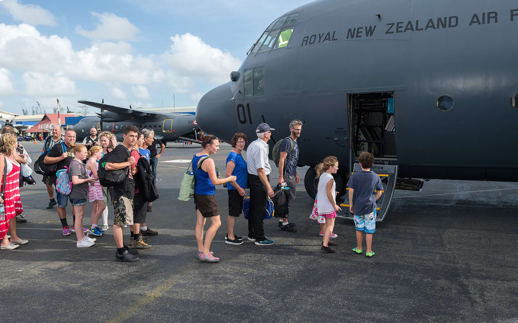 New Zealanders waiting to leave Port Vila.