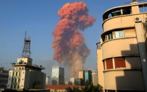 The scene of an explosion in Beirut on 4 August 2020.
