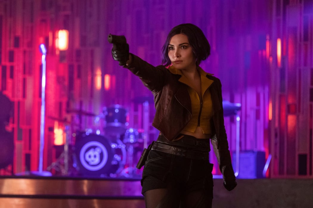 Daniella Pineda as Fay Valentine filming Cowboy Bebop on location in Auckland.