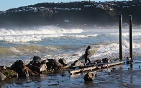 Some took advantage of the big swell.