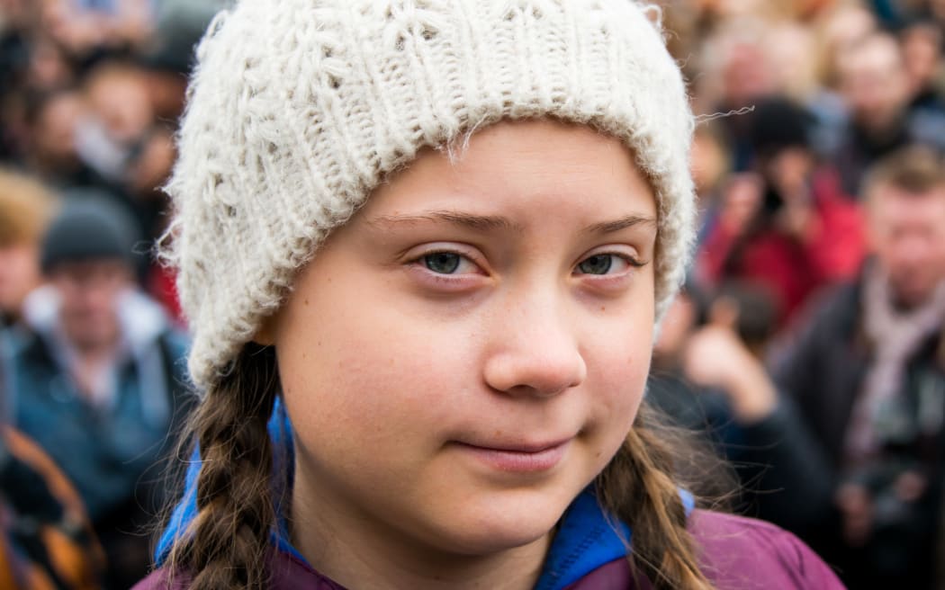 Greta Thunberg at a rally in Hamburg, Germany.