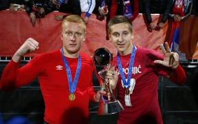 Serbia celebrates winning Fifa under-20 football World Cup in New Zealand 2015.