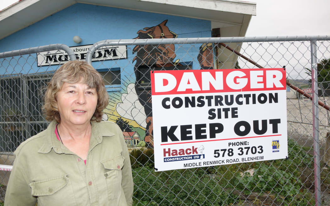 Ward local Sally Peter at one of the building sites damaged by the quake.