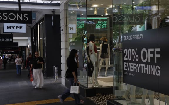 shopping and shoppers generic on Queen Street in downtown Auckland Black Friday 29 November 2024 .