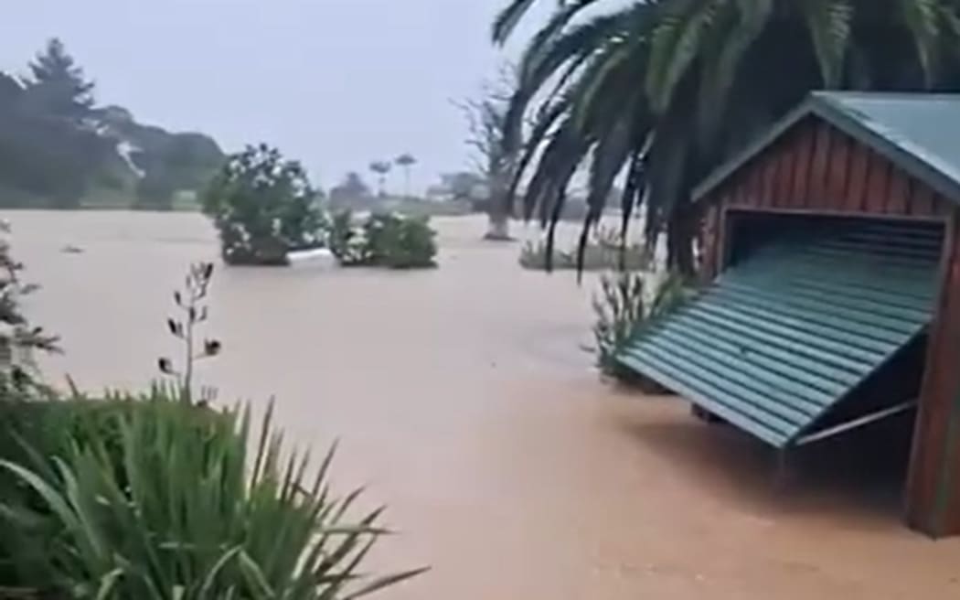 The flooding, on 18 January, 2026, is really bad in the Helena Bay - Ōakura area of Northland, the woman who captured this image said.