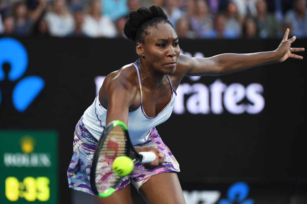 Venus Williams in action against her sister, Serena, in the final in Melbourne.