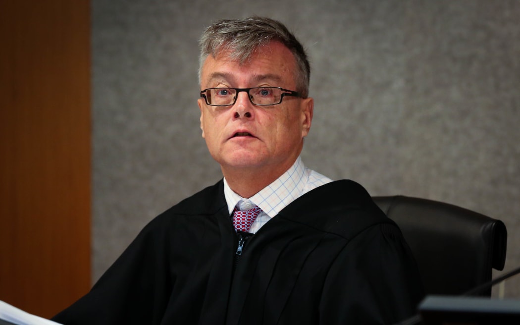 Judge Bill Hastings at the sentencing of CentrePort after the death of Mark Samoa.