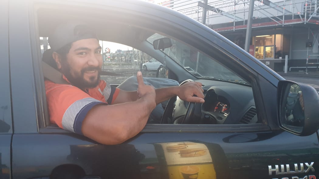 Hemi Rangi getting his McDonald's fix.