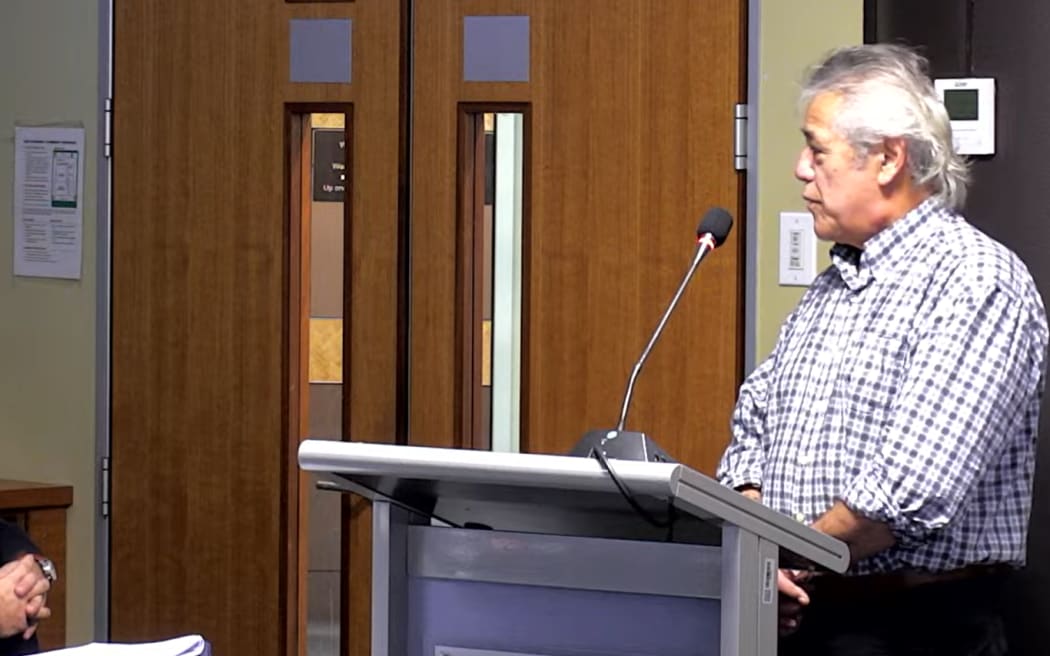 Haami Piripi - a lifelong public servant and iwi leader - speaks at the Waitangi Tribunal hearing on 10 June, 2024.