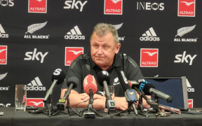 All Blacks coach Ian Foster at a stand-up in Christchurch on 3 August, 2023.