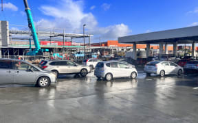 Cars lining up at Costco petrol station in west Auckland