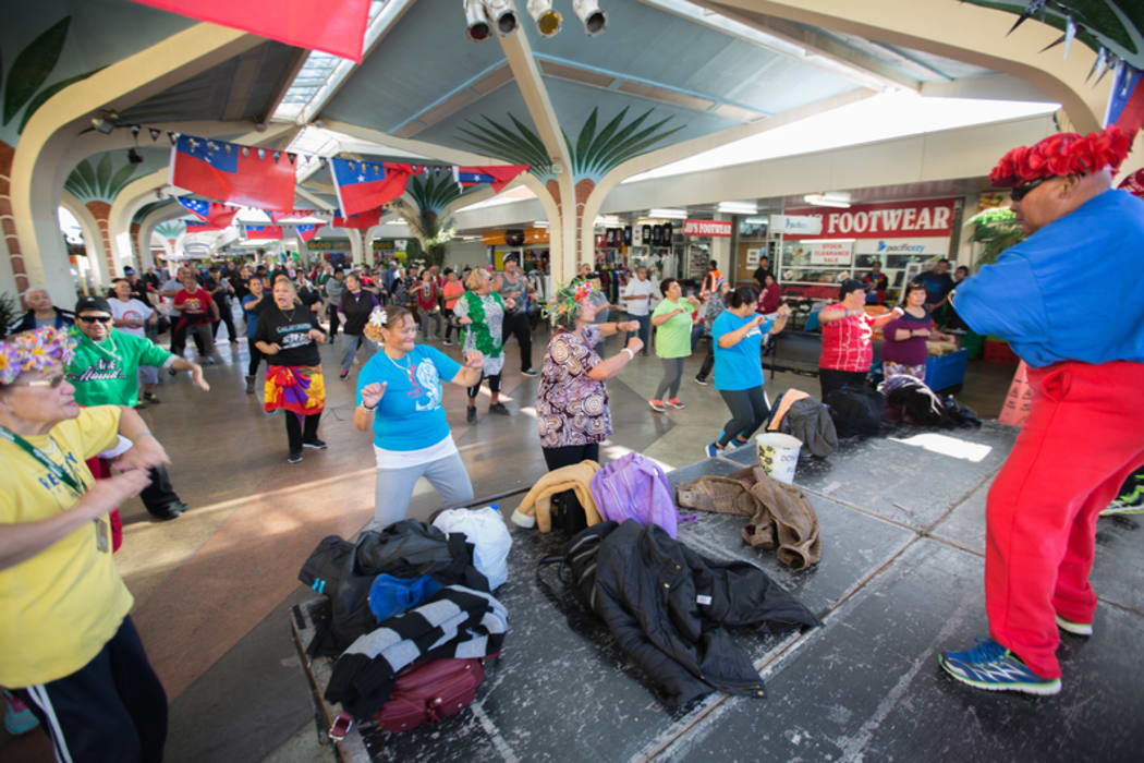 People take part in an open group Zumba session held in Mangere Town Centre