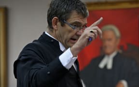 Lead prosecutor Philip Morgan questioning defence witness Professor James Ironside.