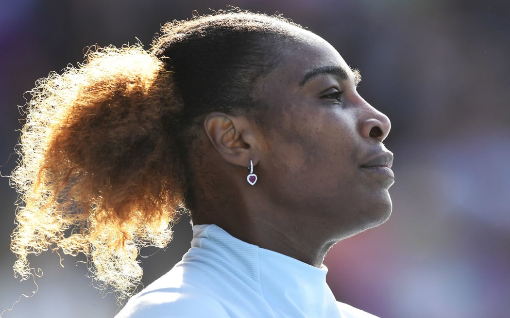 Serena Williams during her second round singles match at the ASB Classic.