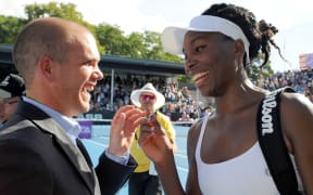 ASB Classic Tournament director Karl Budge and Venus Williams