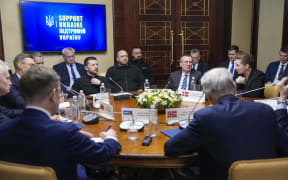 European leaders meet with Ukrainian President Volodymyr Zelensky at a summit in Ukraine's capital Kyiv, on 25 February, 2025 - the third anniversary of the Russian invasion.