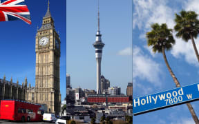 London, Auckland, Hollywood