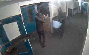 CCTV captures thieves breaking in to Papakura High School.