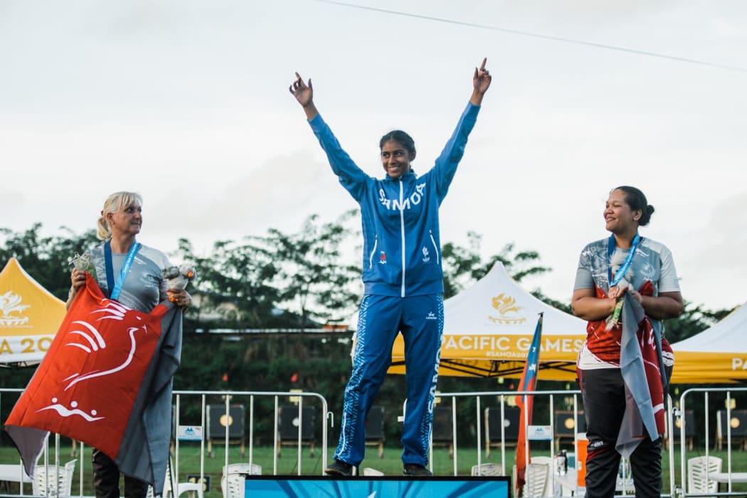 Archer Jil Walter who won Samoa's first gold medal of the Pacific Games in archery.