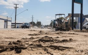 The clean-up continues in Wairoa on 21 February following Cyclone Gabrielle.