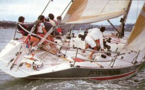 New Zealand yacht Propaganda wins the 1987 Admiral's Cup.