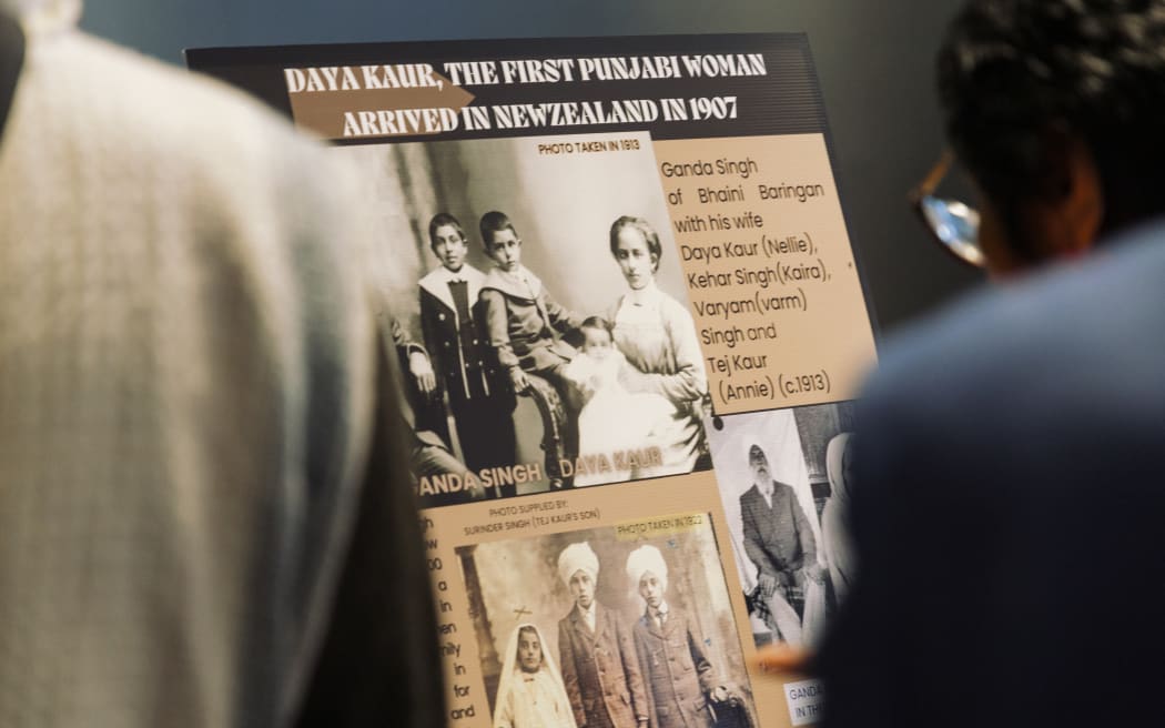 The display board highlights the experiences of early Punjabi women immigrants to Aotearoa.