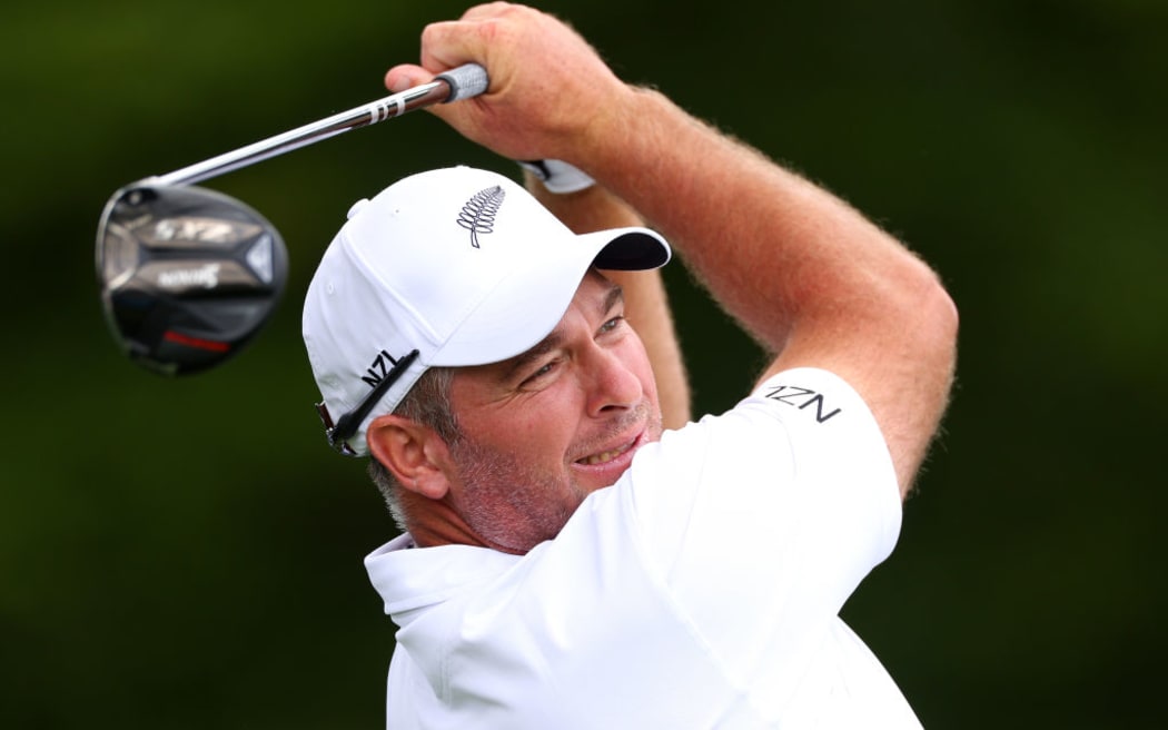 PARIS, FRANCE - AUGUST 03: Ryan Fox of Team New Zealand tees off on the 14th hole during Day Three of the Men's Individual Stroke Play on day eight of the Olympic Games Paris 2024 at Le Golf National on August 03, 2024 in Paris, France. (Photo by Andrew Redington/Getty Images)