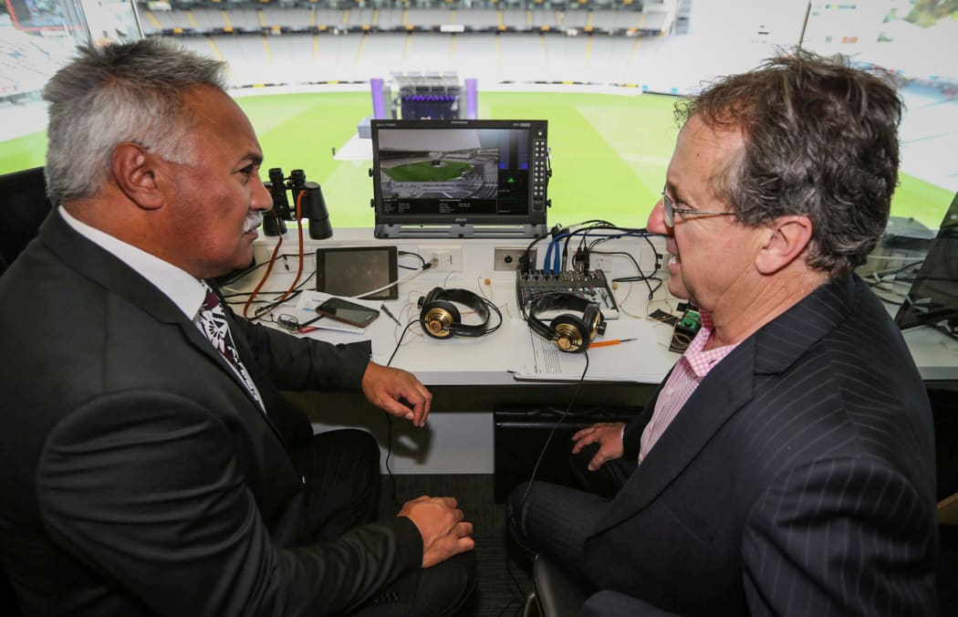 Ken Laban and Jim Mora at Eden Park, today.