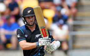 Kane Williamson batting for New Zealand in the second Chappell-Hadlee Series match in Wellington, Saturday 6th February 2016. Copyright Photo.: Grant Down / www.photosport.nz