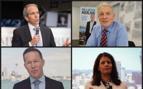 Four of the Auckland mayoral candidates, clockwise from top left: John Palino, Phil Goff, Vic Crone and Mark Thomas