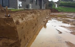The excavation bordering Victoria and Tim Coleman's property as seen years ago.