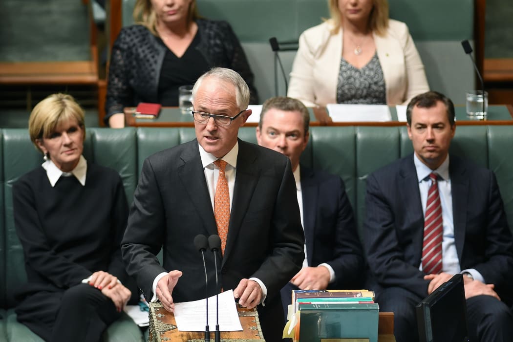 Australian Prime Minister Malcolm Turnbull delivers a statement on national security in the House of Representatives at Parliament House in Canberra, Tuesday, Nov. 24, 2015.