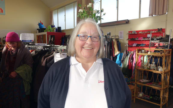 Salvation Army's Captain Sharryn McAuliffe in their second hand shop.