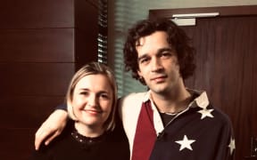 Matty Healy of The 1975 with Charlotte Ryan