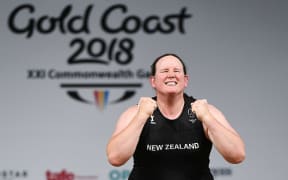 New Zealand's Laurel Hubbard.
Weightlifting, Women's +90kg 2018. Carrara Sports Hall. Commonwealth Games, Gold Coast, Australia. Monday 9 April 2018.