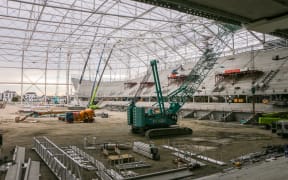 The new Christchurch stadium - one year out from the date it is due to open in 2026.