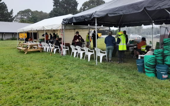 Hundreds are turning up at Waiohiki marae to help locals clean up after Cyclone Gabrielle.