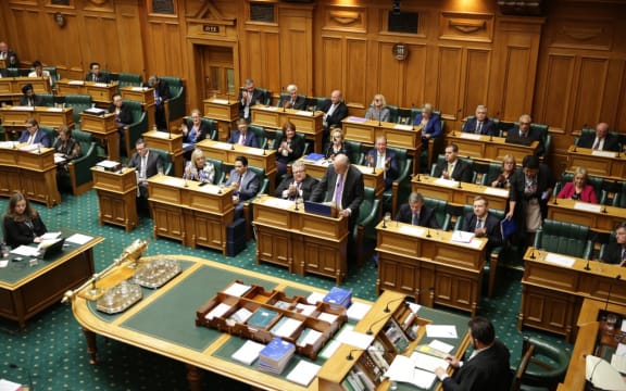 Wideshot of Budget 2017 being delivered.