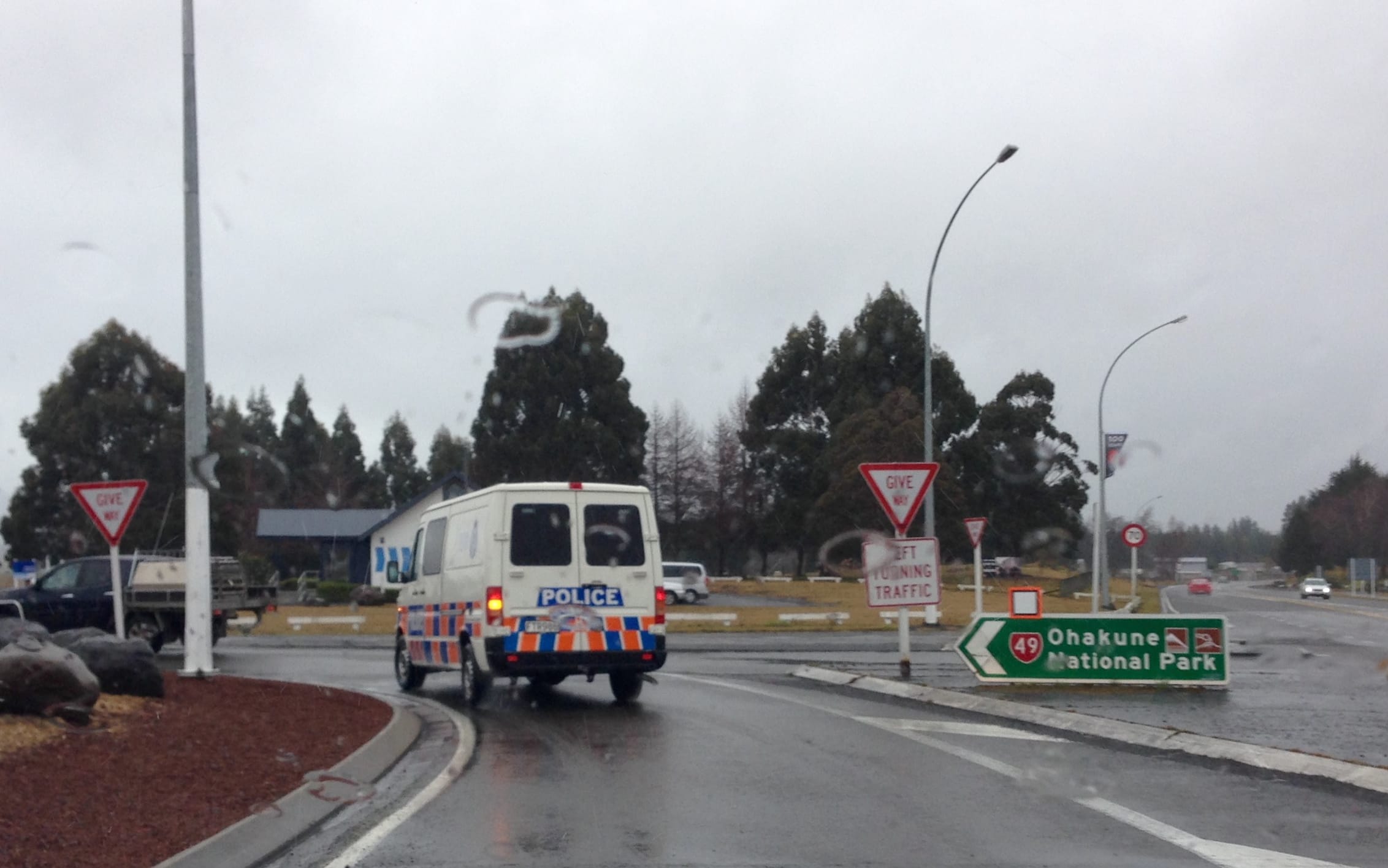 A paddy wagon heads for Ohakune, as the search for Dolphy Kohu continues.