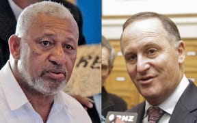 Fiji's Prime Minister Frank Bainimarama and Prime Minster John Key.