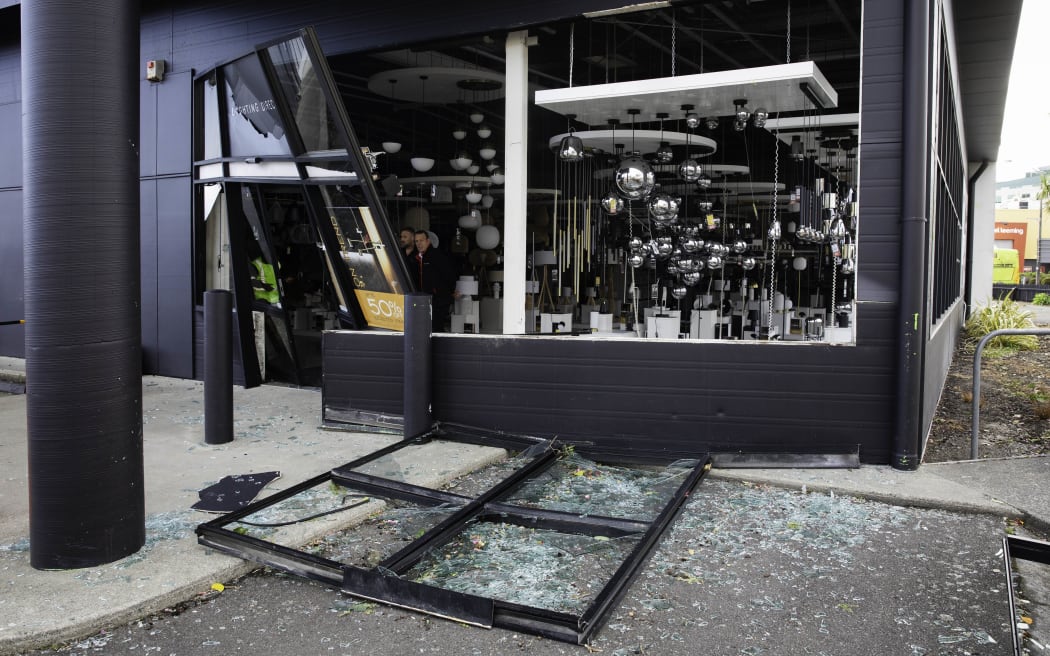Lighting Direct on Knights Road in Lower Hutt has been seriously damaged by the storm on 12 December, 2023.
