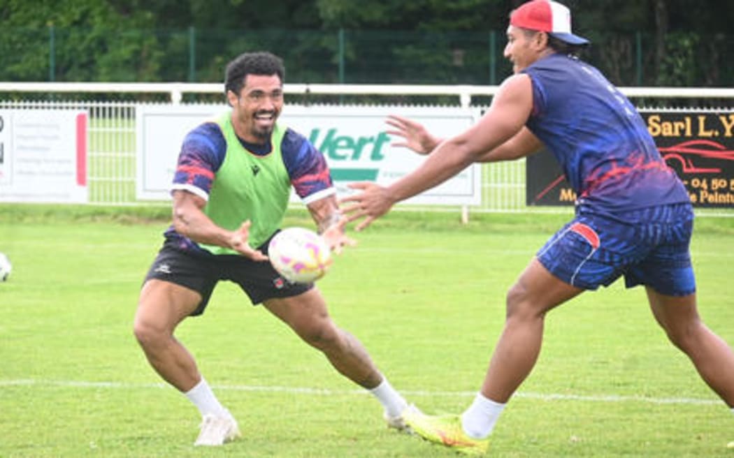 The Samoan team training in Paris for the sevens competition. Photo: Team Fiji