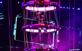 INGLEWOOD, CALIFORNIA - JULY 15: Katy Perry performs at the Kia Forum on July 15, 2025 in Inglewood, California.   Monica Schipper/Getty Images/AFP (Photo by Monica Schipper / GETTY IMAGES NORTH AMERICA / Getty Images via AFP)