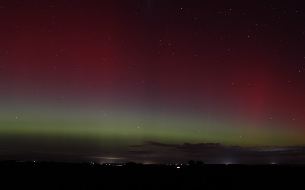 The aurora seen from near Ohakea, Manawatū, on 11 May, 2024.