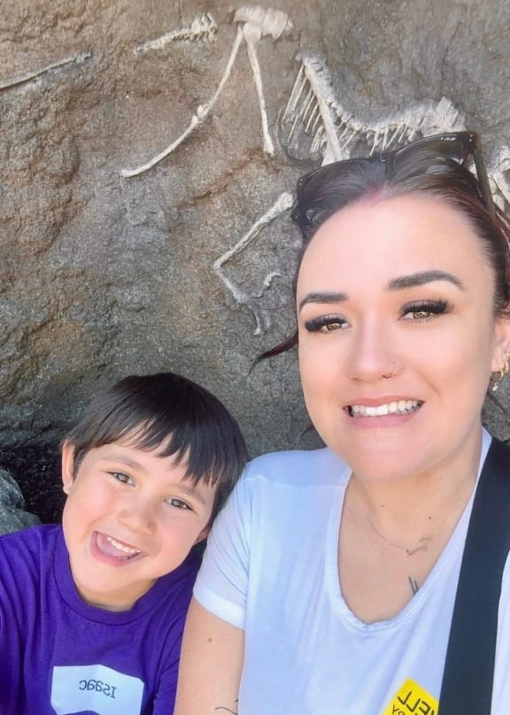 New Zealander Sarah Shaw and her six-year-old son Isaac spent three weeks in an ICE detainment centre in the US after making a visa error at the Canadian border. Supplied