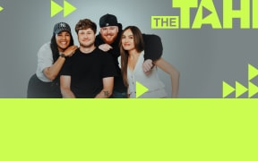 A group of four young presenters smile. Text read "The TAHI"