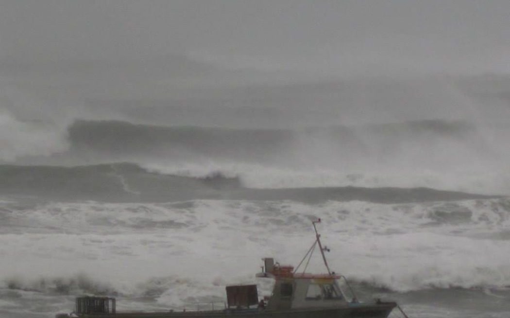 A photo posted on Facebook shows the storm in the Chatham Islands today.