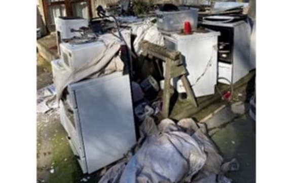 Rubbish at a Lyttleton boarding house.
