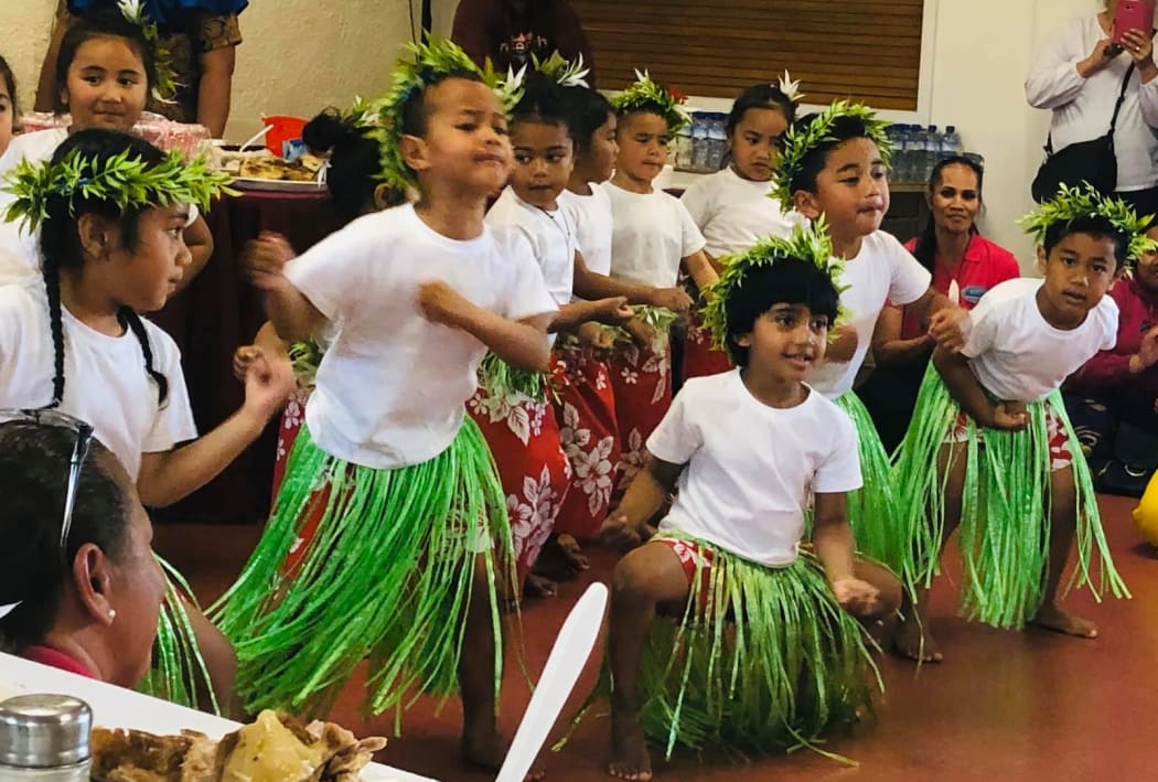 Tokelau children perform at the launch of their language week.