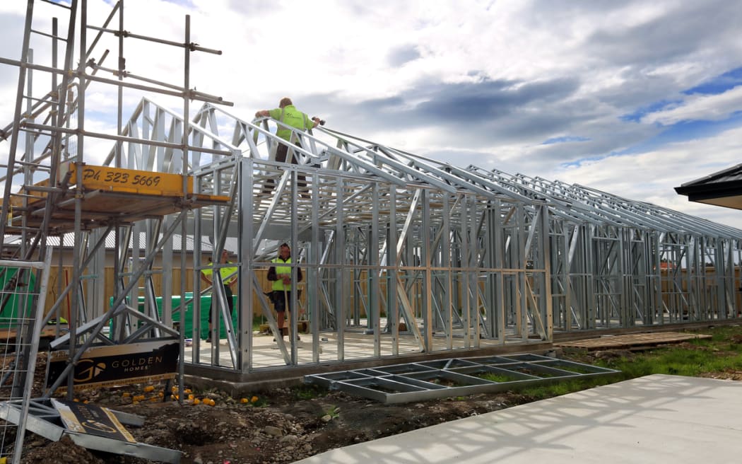 A house being built in Rolleston, near Christchurch.